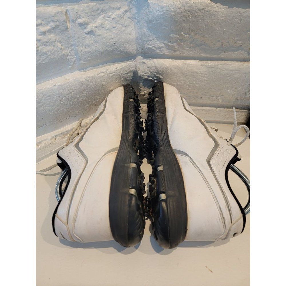 Nike Shoes Mens 11.5 W Senior 12 Golf Shoes 424901-101 Black White Leather - Picture 6 of 8